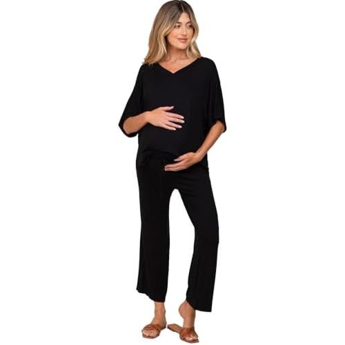 PinkBlush Cropped Pant Maternity Set