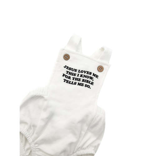 Jesus Loves Me This I Know Embroidered Romper – OUR HOUSE ABOVE