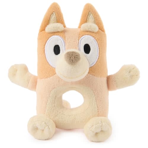 GUND Official Bingo Plush Ring Rattle, Bluey Baby Rattle, Sensory Toy for Babies, Orange, 6”
