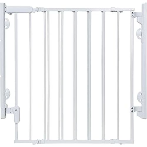 Safety 1st Ready To Install Everywhere Baby Gate, Multi-use Baby Gate with Door for Doorways, Hallways and Stairs, White