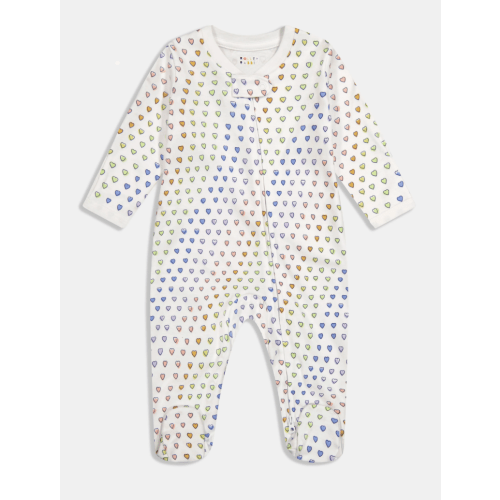 Infant Disco Hearts Zipper Footie