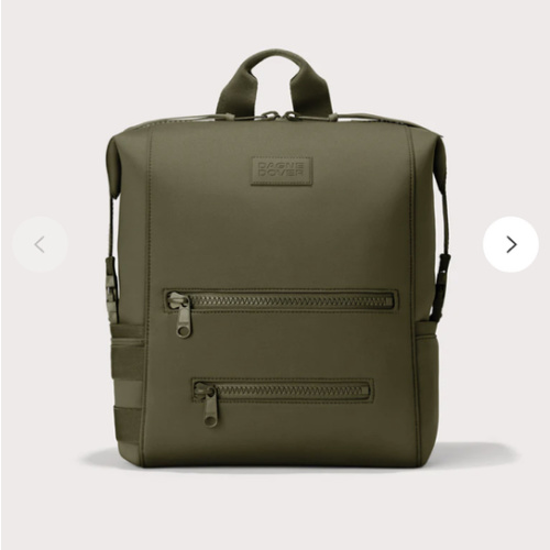 Indi Diaper Backpack in Dark Moss, Large + Joey Changing Kit in Dark Moss