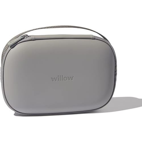 Willow Breast Pump Carrying Case, Grey, Use with Hands Free Wearable Breast Pumps, Ultra Durable Hard Shell Breast Pump Case with Removable Tray, Compact and Discreet