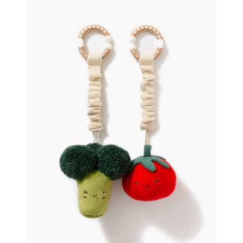 2 Pack Mini Market Brunch Stroller Toys - Broccoli & Tomato