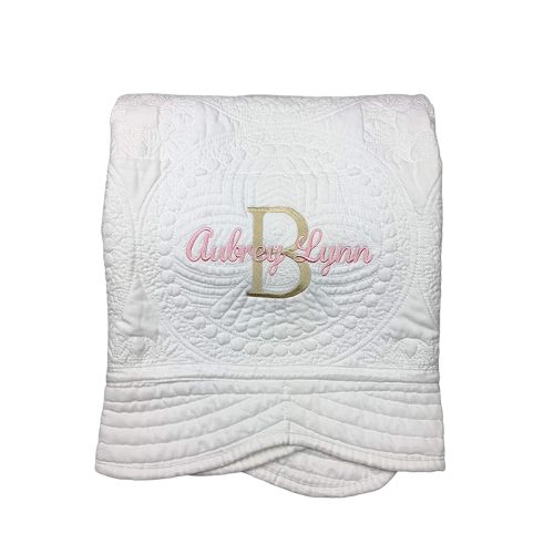 Personalized Baby Quilt Blankets Monogrammed Blankets for Kids baby blankets for girls embroidered baby gifts soft for toddler girl or boy Crib size