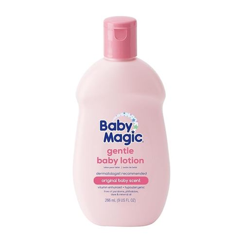 Baby Magic Gentle Baby Lotion 9oz Vitamins & Aloe Free of Parabens, Phthalates, Sulfates and Dyes, Camellia Oil & Marshmallow Root, 9oz (Pack of 1)