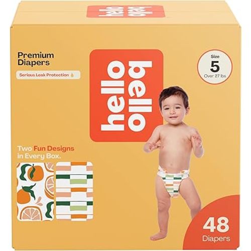 Hello Bello Premium Diapers Size 4 (22-37lbs), Busy Bees & Hive Five Designs, 58ct Club Box