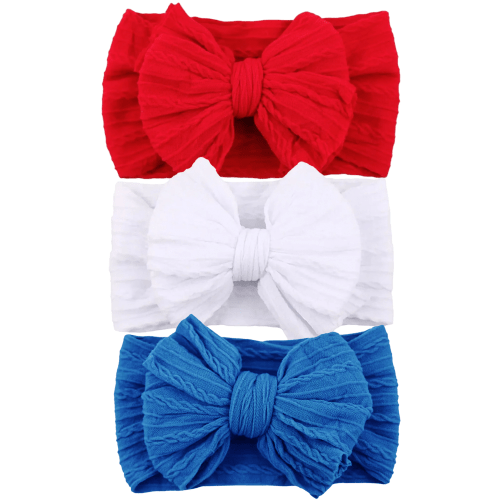 3-Pack Cable Bows, Red/White/Blue – SpearmintLOVE