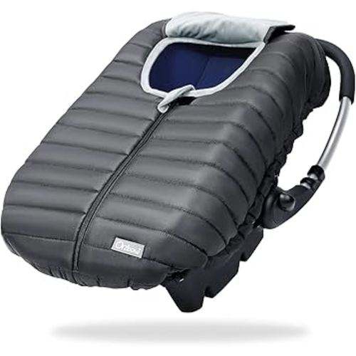 Orzbow Winter Carseat Cover for Baby, Baby Car Seat Cover for Boys & Girls, Warm Infant Car Seat Covers with Plush Lining for Cold Weather, Waterproof, Universal Fit, Newborn Must Have, Dark Grey