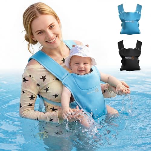 FRUITEAM Baby Carrier for Infants & Toddlers – Ergonomic Lightweight Harness, Adjustable for Dad & Mom, Perfect for Pool Beach Hiking Travel, Quick-Dry & Waterproof (Blue)