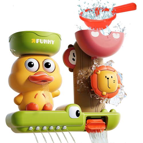 FVLOENG Baby Bath Toys for Kids Toddlers 1-3 Age-Bathtub Toy 1 2 3 Year Old Girl Boy,Preschool New Born Baby Bathtub Water Infant Toys,Durable Interactive Multicolor Infant Toy,3 Strong Suction Cups