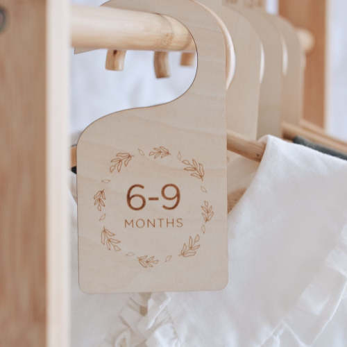 Wooden Baby Hanging Closet Dividers - Floral