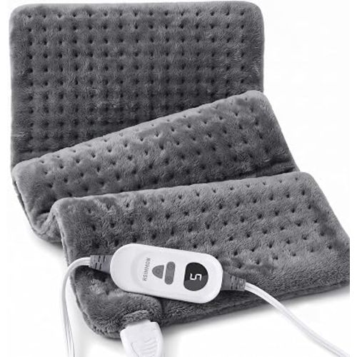 Electric Heating Pad for Back, Cramps, Shoulder, Moist & Dry Heat, 12"x24"