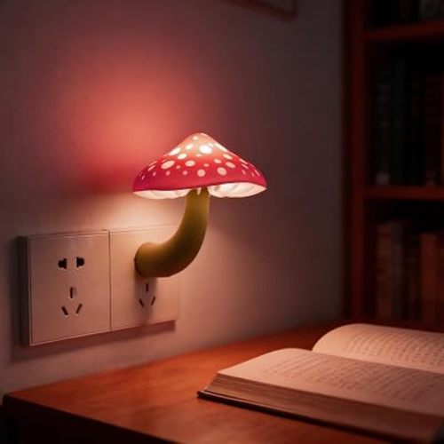 LED Mushroom Night Light, Plug in Night Lights with 3 Color Model