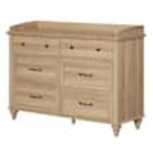 WAMPAT 47 in.Baby Dresser for Nursery with 6 Drawers, Changing Table for Baby, Rustic Oak MXHD-W11F4124C