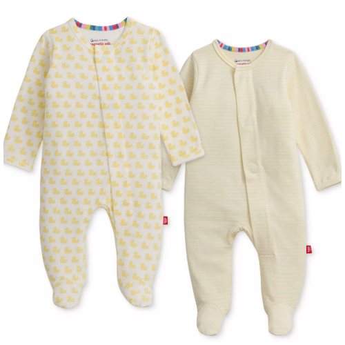 Baby Cotton Footed Coveralls, 2 Pack