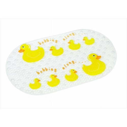 Duck Bobbing Along Vinyl Bath Mat 27.36" x 15.35" in Clear