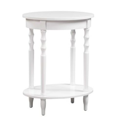 Breighton Home Classic Accents Brandi Oval End Table with Shelf in White