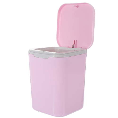 REOFLYUP PP 0.5 Gallon Small Desk Trash Can with Button Lid for Home and Office