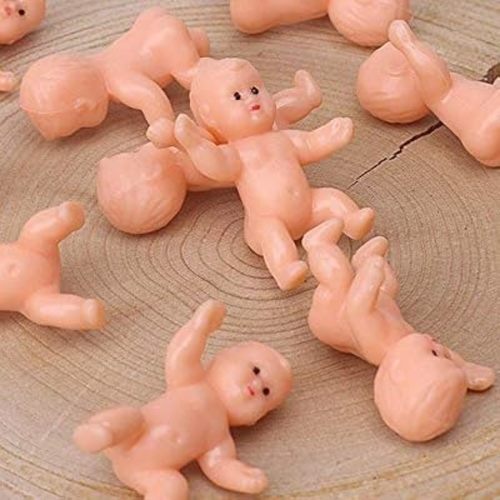 1.2" King Cake Babies 36Pcs Mini Plastic Babies for Baby Shower Ice Cube Game Party Favor Decorations King Cake Baby Plastic Baby(Latin)