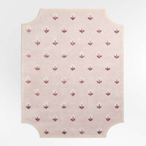 Floral Reverie Lilac Rose Wool Kids Area Rug 8x10