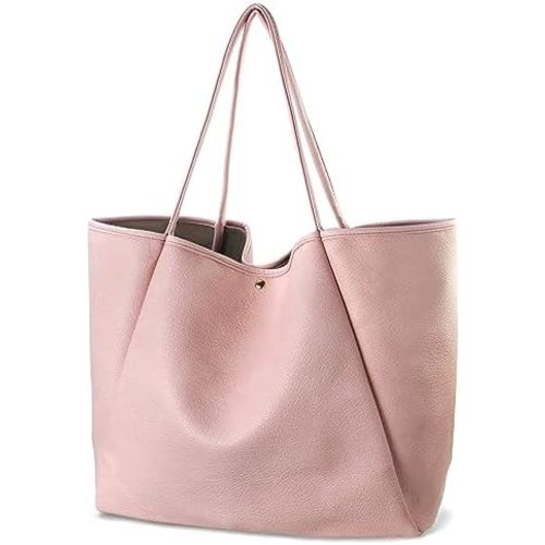 Oversize Pu Leather Tote Women Weekender Bag Shopper Handbag Travel Purse