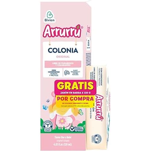 Arrurru Colonia Orginal Pink 4.05 Fl.oz (120 ml) + jabón suavidad y humectacion 3.88 oz (110 g) (Baby)