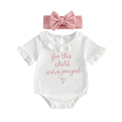 PUHHAPIEY for This Child We Have Prayed Baby Newborn Announcement Onesie | Preemie Newborn Girl Clothes, Religious Baby Clothes, Christian Onesie With Bible Verse, A Nice Keepsake Gift for Baby