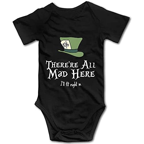 The Mad Hatters Newborn One-Piece Baby Bodysuits New Born Baby Gift Short Sleeve White 0-24 Months