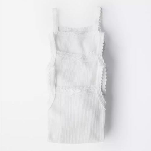 THREE-PACK OF RIBBED STRAP BODYSUITS - Oyster-white | ZARA United States