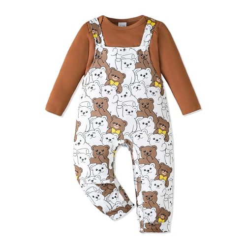 NZRVAWS Newborn Baby Boy Clothes Outfits Infant Stripe Animal Romper Cute Denim Jeans Jumpsuit Overalls 0-18 Months