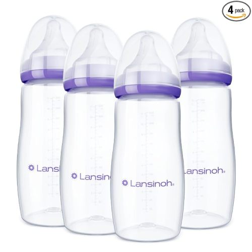 Lansinoh Anti-Colic Baby Bottles, 11 Ounces, 4 Count