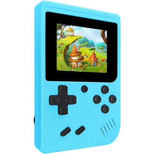 Mini Retro Handheld Games Console, Built-in 400 Video Games,Portable Video Gaming Player with 3.0 Inch IPS Screen and Rechargeable Battery (Blue)