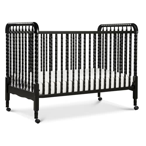 DaVinci Jenny Lind 3-in-1 Convertible Crib in Ebony, Removable Wheels, Greenguard Gold Certified
