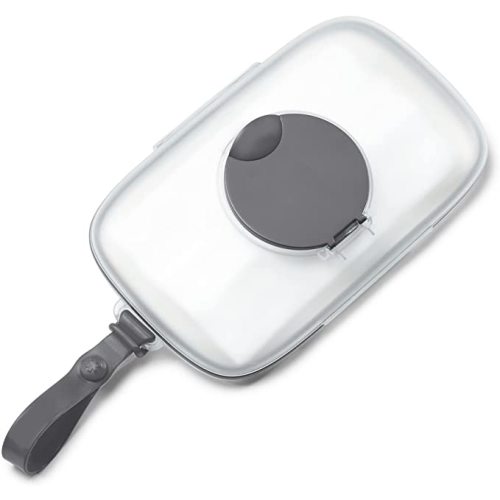 Skip Hop Baby Wipes Dispenser Case, Holds Up to 40 Wipes, Grab & Go Travel Wipe Holder with Snug Seal, Oat
