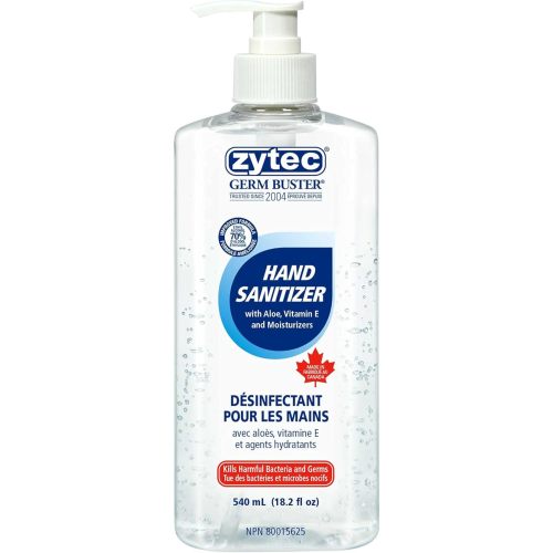 zytec Germ Buster Hand Sanitizer with Aloe (Clear Gel), 540ml