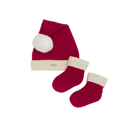 Santa Hat and Bootie Set