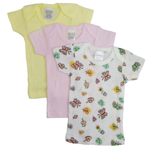 Bambini Printed Variety Short Sleeve T-Shirts, 3pk (Baby Girls)