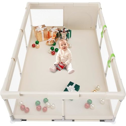 Fodoss Playpen, 47x71inch Play Pen for Baby, Small Playard, Playpen for Apartment, Play Yard, Baby Activity Play Fence, Extra Large Playard, Parc Pour bébé