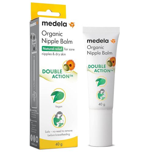 Medela Organic Nipple Cream & Pumping Lubricant, Soothes & Nourishes for Breastfeeding, Made with Natural Ingredients, Provides Fast Relief for Sore Nipples, Postpartum Essential, 1.34 fl oz