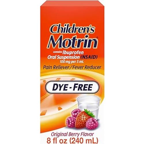Motrin Children's Oral Suspension, Dye-Free Berry, 8 Fl. Oz