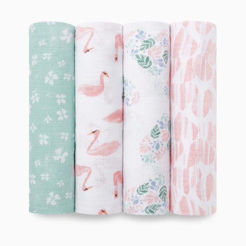 Essentials Cotton Muslin Swaddles (4 Pack) - Briar Rose