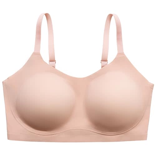 Momcozy Seamless Bras for Women, Pullover Bra Wireless Full Coverage Sleep Bra with Adjustable Straps EB095