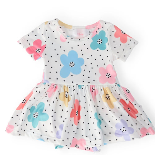 Dots & Daisies S/S Twirl Bodysuit | Mila & Rose