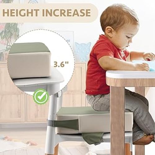 Amazon.com : E1F1NN DOT Toddler Booster Seat for Dining Table (PU Material),Portable Kids Booster Seat with Safety Buckles, High Cushion for Travel with Non-Slip Bottom : Baby