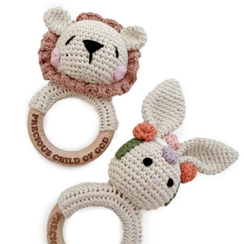 Precious Child of God Knitted Teether Rattle
