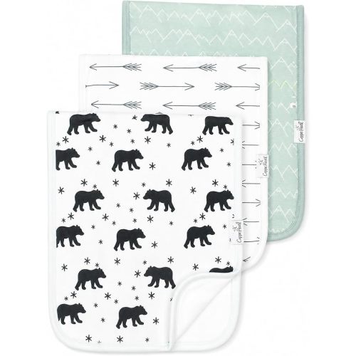 Copper Pearl Premium Baby Burp Cloths - 3-Pack Large Cotton Burp Cloths, Extra Soft Spit Up Rags with 3 Absorbent Layers, Perfect for Baby Boy and Baby Girl Gifts