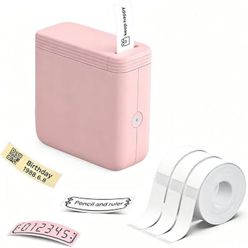Mini Label Maker Machine with 3 Tapes, P24 Label Makers, Pink