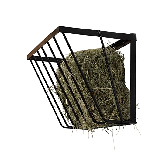 Amish Made in Lancaster PA, Hay Rack - Hay Feeder Rack for Horses, Goats & Sheep - Designed to Hold 4 Cakes of Hay - Wall Mounted Horse Feed Bucket with Rounded Edges (27 x 13 x 14.5 inches)