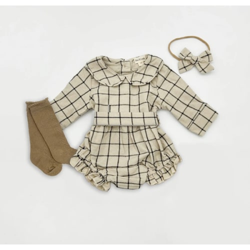 Plaid Cotton Romper